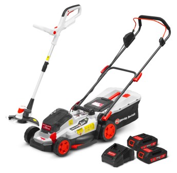 Tondeuse et coupe bordures rechargeables 20V max + 2 batteries