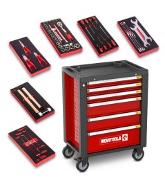Werkplaatswagen met 6 laden + 54 accessoires