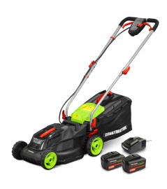 Oplaadbare grasmaaier 40V (2x20V) 34 cm met 2 x 4Ah batterijen en lader 