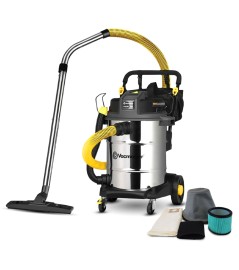 Aspirateur eau et poussières 1600W - 50L inox - 23 Kpa avec soufflerie et vidange de la cuve