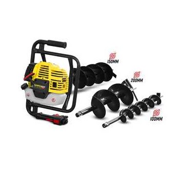 Tarière thermique 52CC + 3 mèches 100 - 150 et 200mm - Gardeo