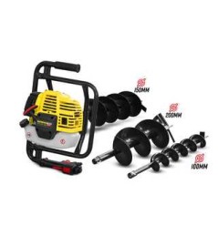 Tarière thermique 52CC + 3 mèches 100 - 150 et 200mm - Gardeo