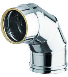 Coude 90° en Inox - Diamètre 80/100mm - Warm Tech