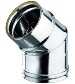 Coude 45° en Inox - Diamètre 80/100mm - Warm Tech