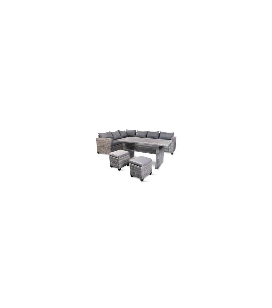 8-persoons polyrattan tuinset